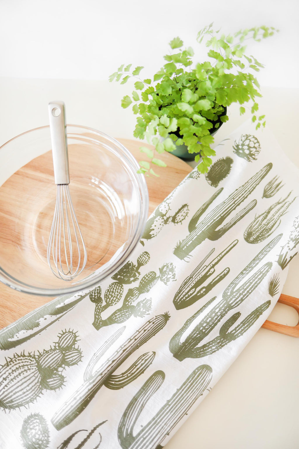 Cactus Tea Towel – Watercolor Print, 100% Cotton | Made in USA by Highland Ridge Decor