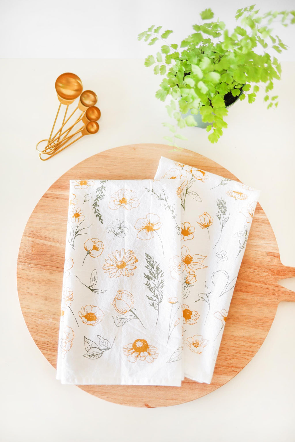 Flower Garden Tea Towel – Watercolor Print, 100% Cotton | Made in USA by Highland Ridge Decor