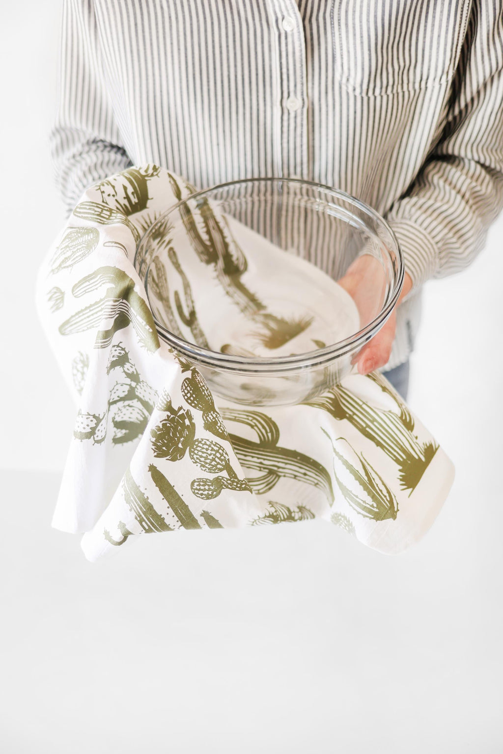 Cactus Tea Towel – Watercolor Print, 100% Cotton | Made in USA by Highland Ridge Decor
