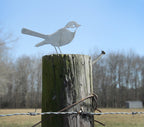 Mockingbird & Robin Metal Bird Statue | Plasma Cut Steel Garden Decor