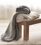 Chunky Fringe Sherpa Throw Blanket | Ultra-Soft Fleece Mink 52" x 72"