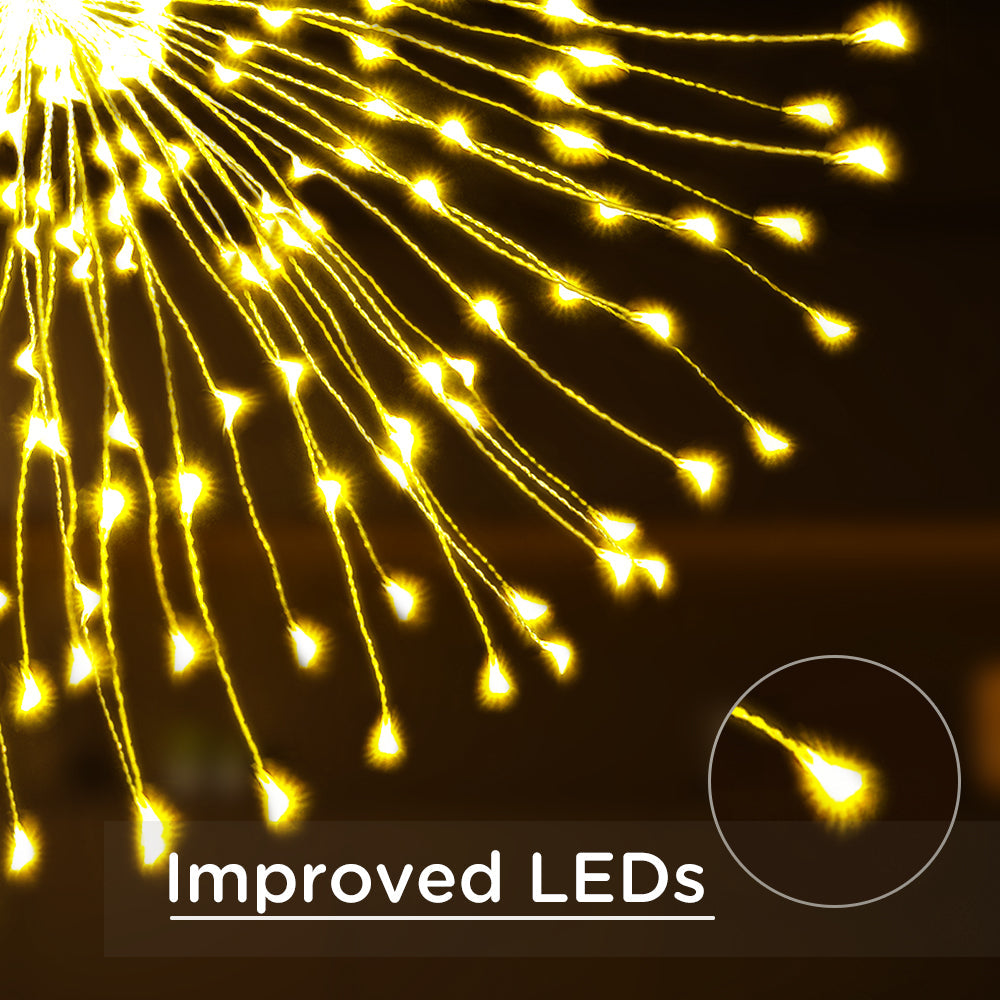 Firework Starburst String Lights 2-Pack | 120 LED, 8 Modes, Remote & Timer
