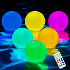 LED Glow Pool Ball Lights | 16 Colors, Waterproof, Remote Control – 6 Pack