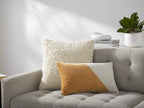 Laken Velvet Lumbar & Square Pillow Cover | Camel & Peach | Cotton Velvet