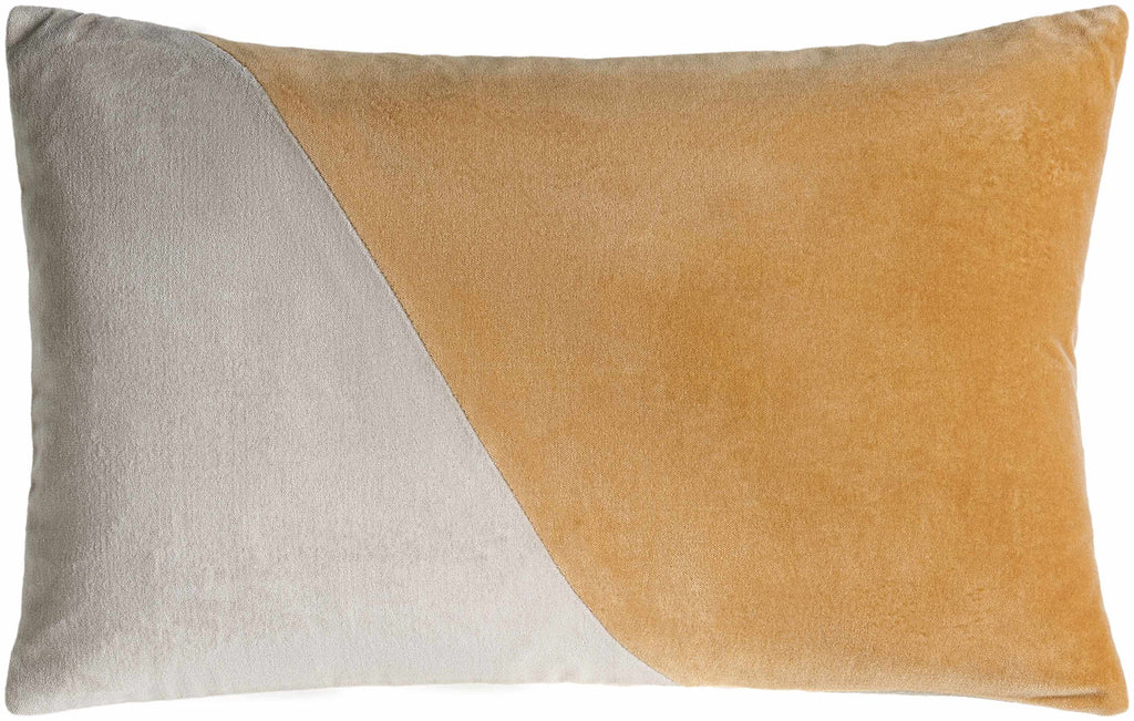 Laken Velvet Lumbar & Square Pillow Cover | Camel & Peach | Cotton Velvet