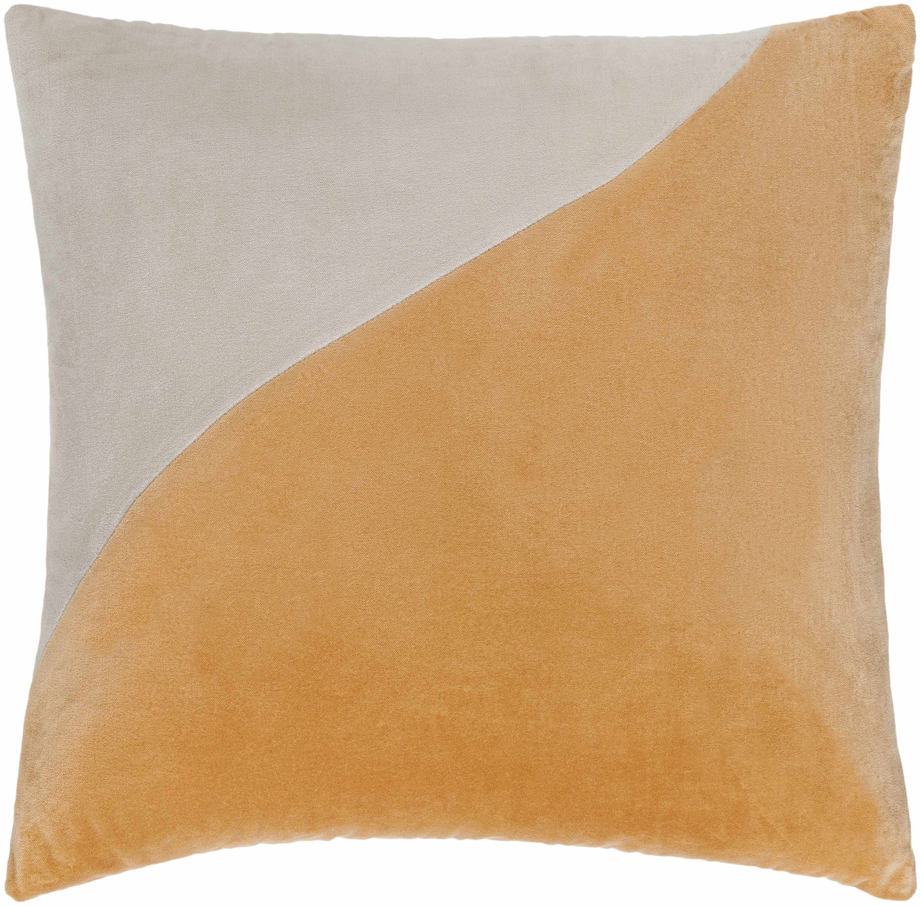 Laken Velvet Lumbar & Square Pillow Cover | Camel & Peach | Cotton Velvet