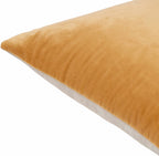 Laken Velvet Lumbar & Square Pillow Cover | Camel & Peach | Cotton Velvet