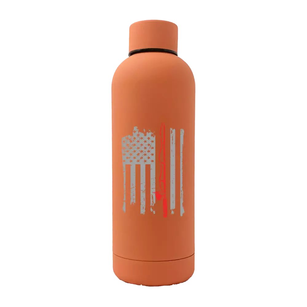 17oz American Flag Insulated Water Bottle | Rubber-Coated Stainless Steel