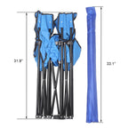2-Seat Outdoor Folding Chair with Removable Sun Umbrella | Portable Camping Chair