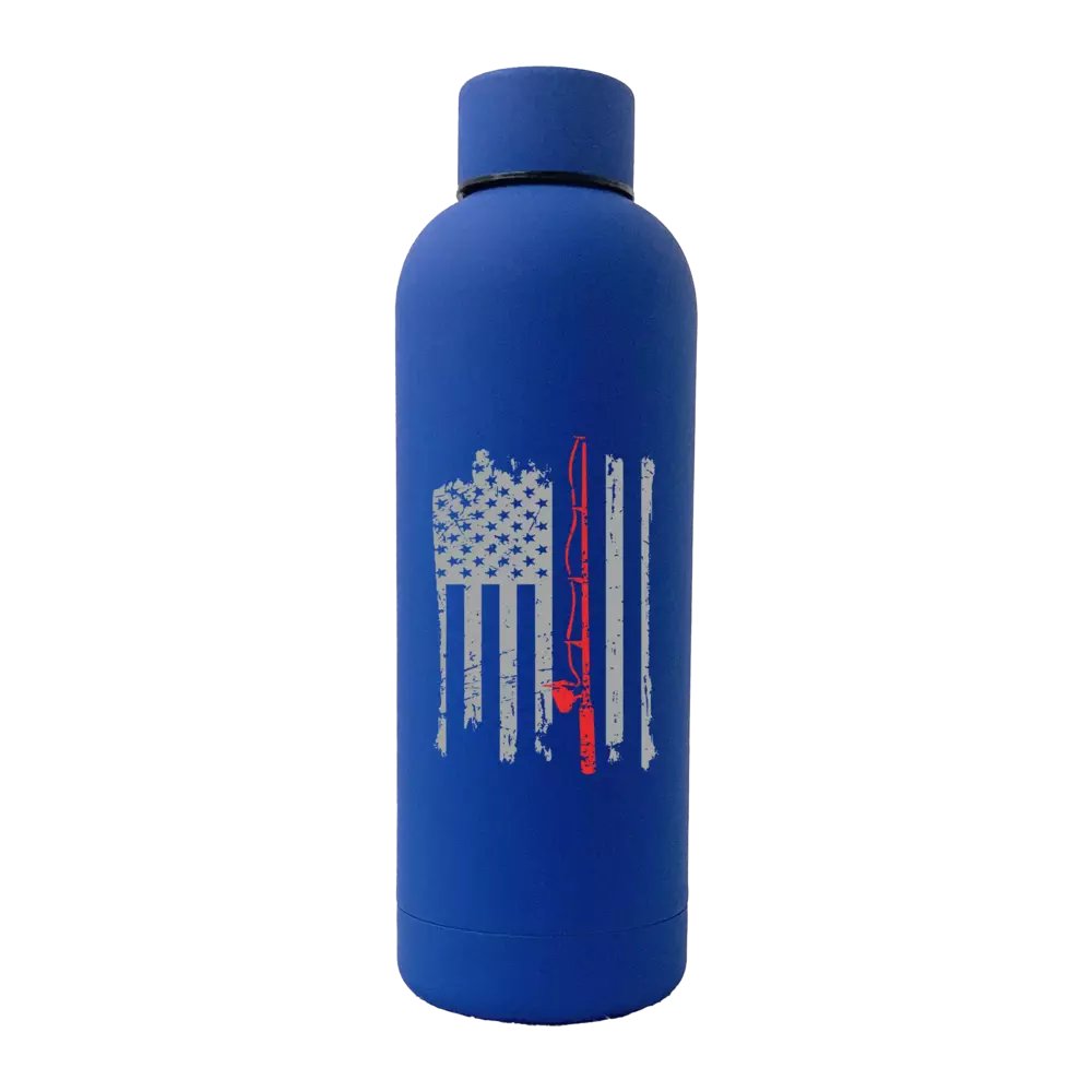 17oz American Flag Insulated Water Bottle | Rubber-Coated Stainless Steel