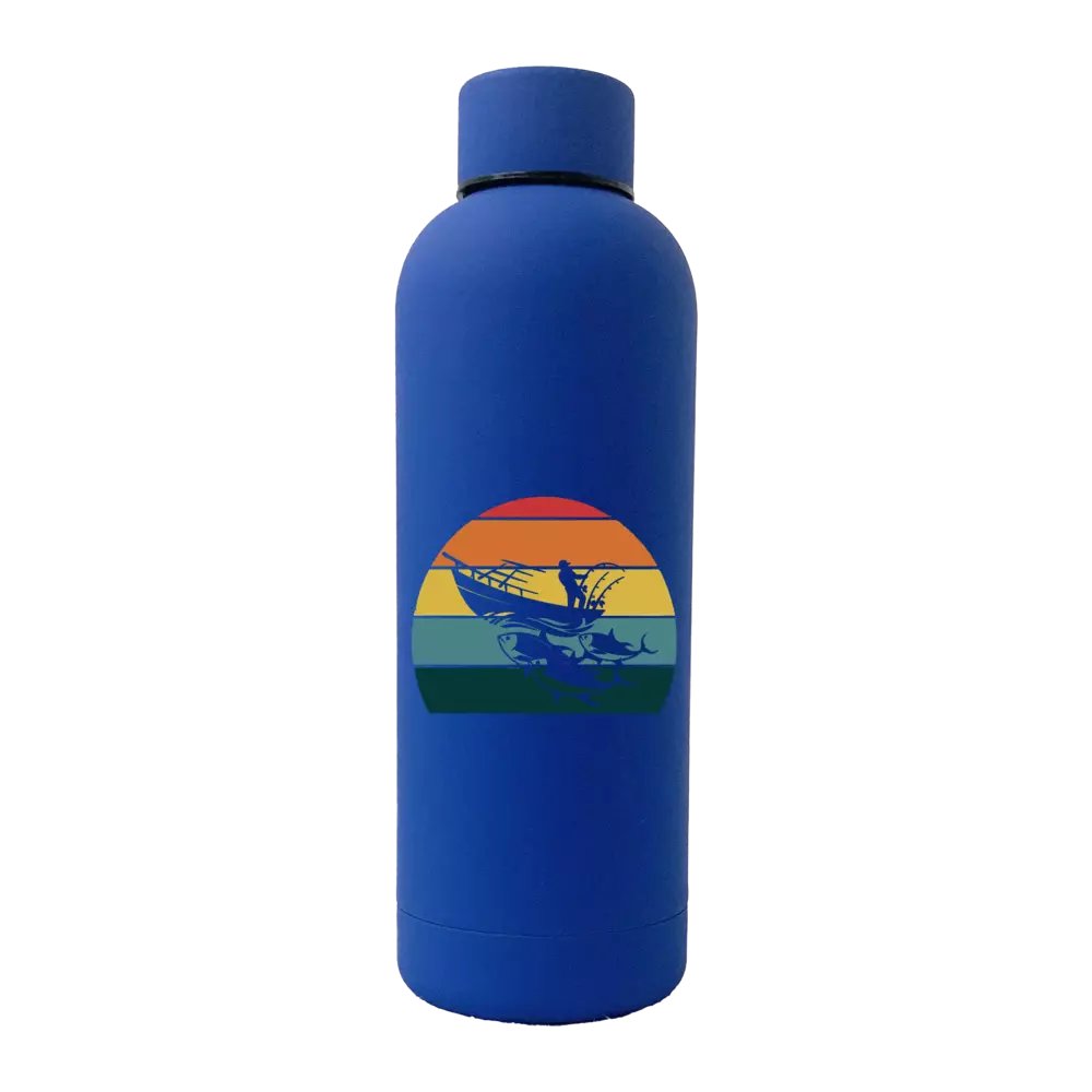Fishing Boat 17oz Insulated Water Bottle – UV Print, Stainless Steel, Leakproof