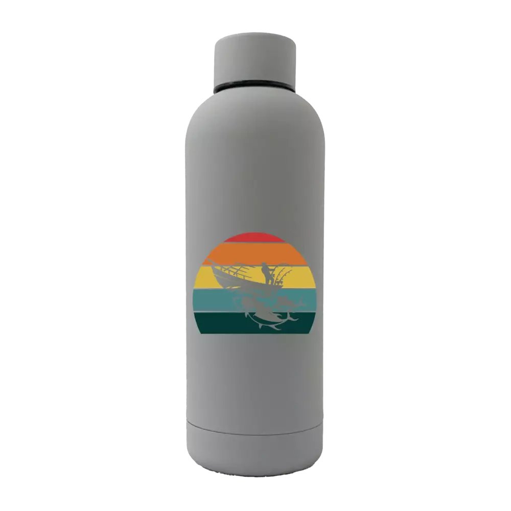 Fishing Boat 17oz Insulated Water Bottle – UV Print, Stainless Steel, Leakproof