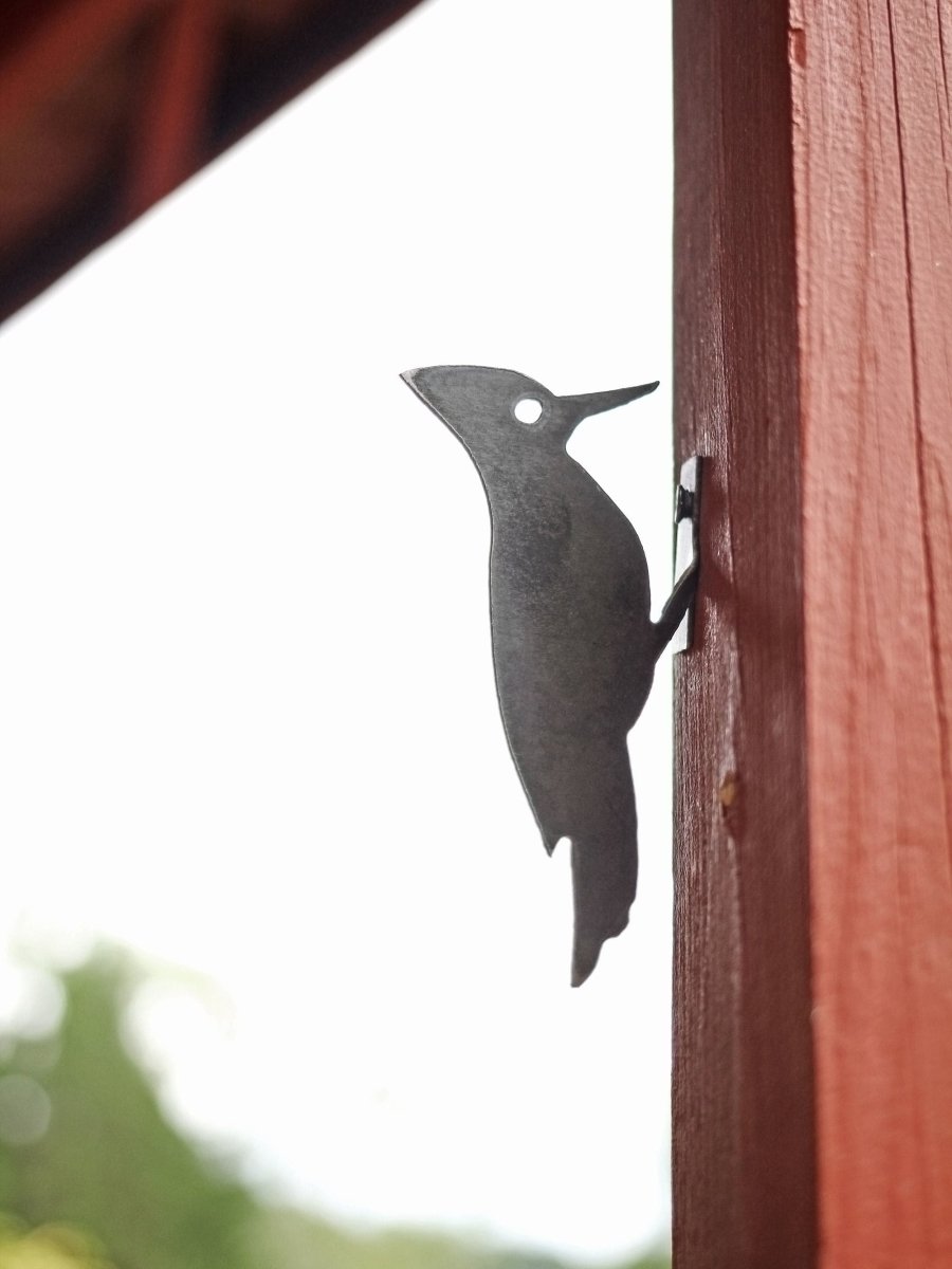 Woodpecker Metal Bird Statue | Plasma Cut Steel Garden & Fence Decor