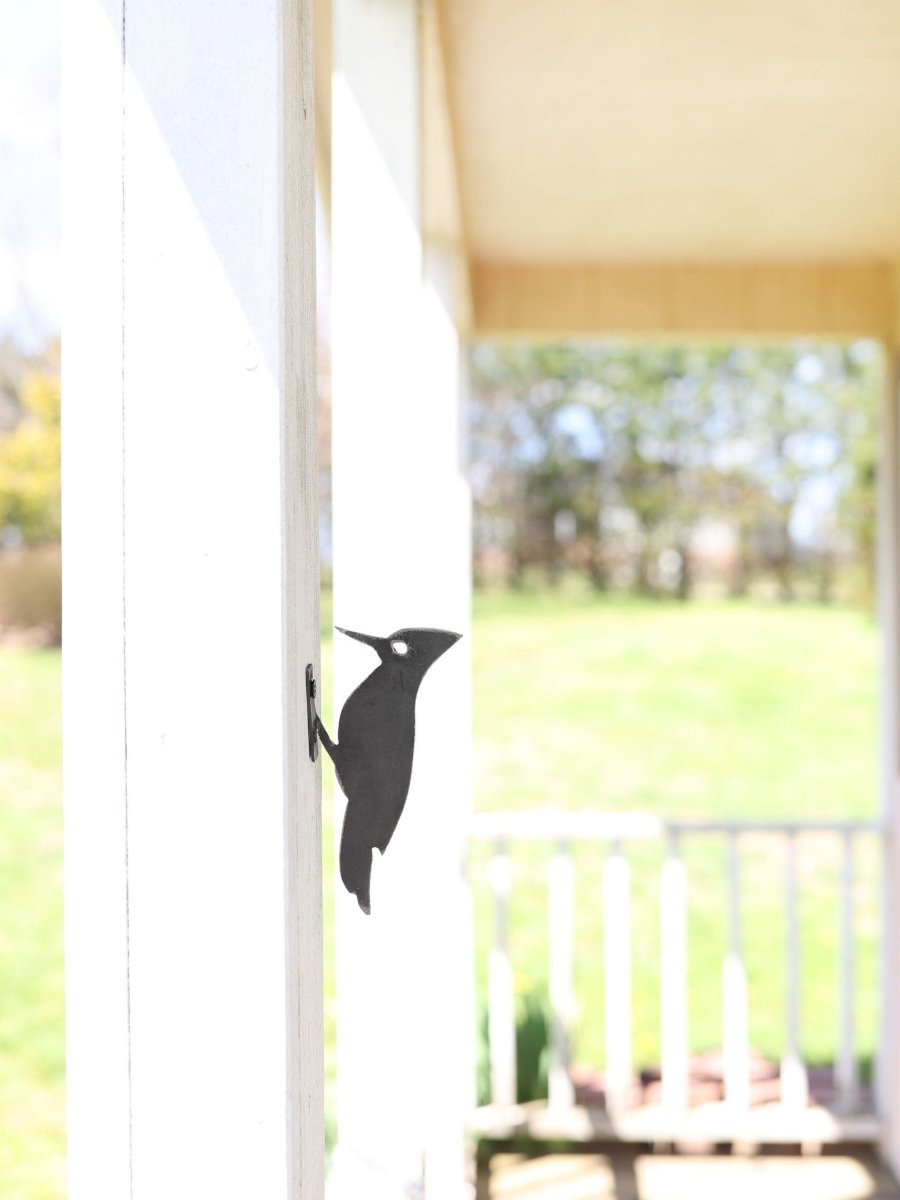 Woodpecker Metal Bird Statue | Plasma Cut Steel Garden & Fence Decor