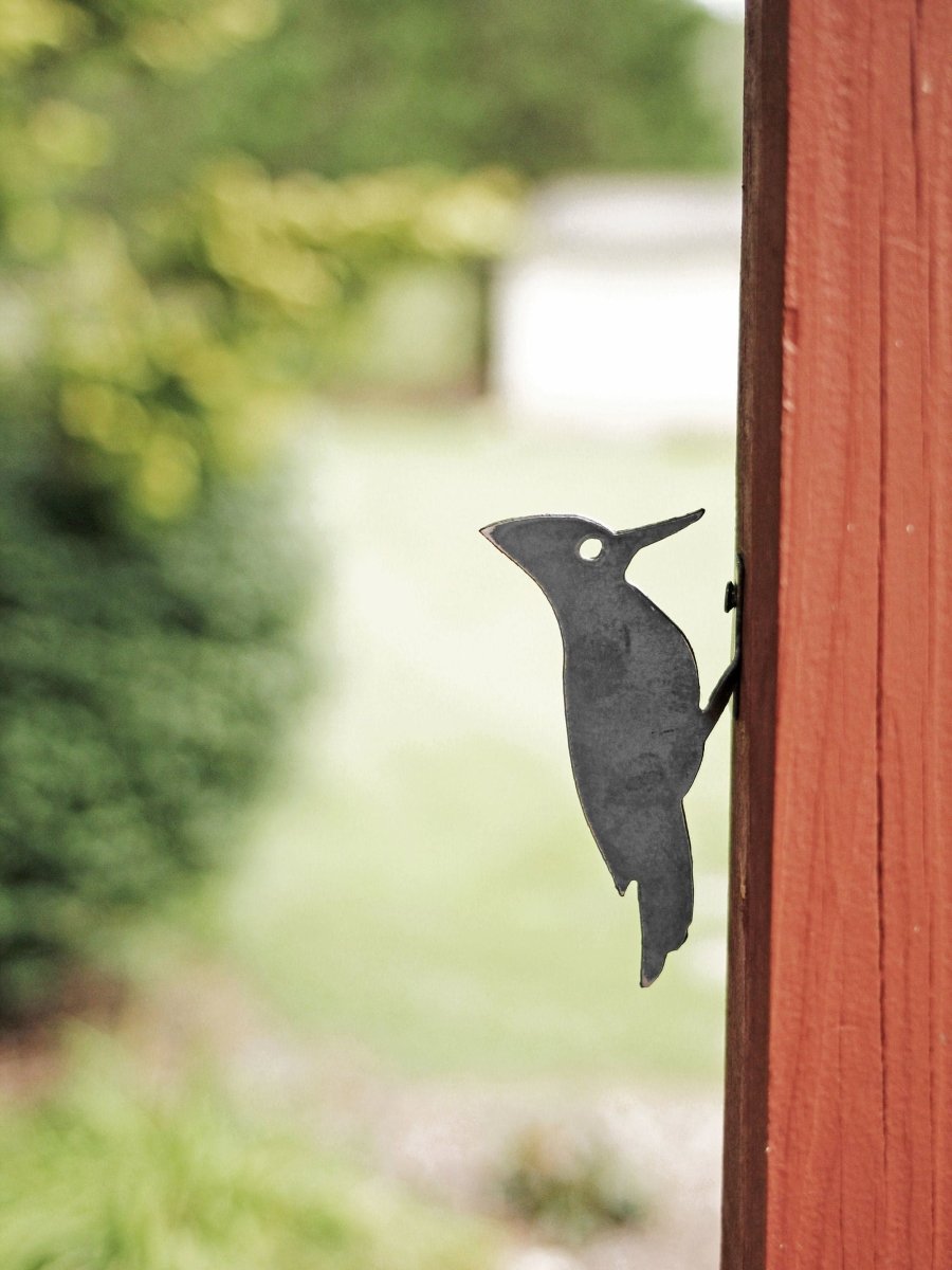 Woodpecker Metal Bird Statue | Plasma Cut Steel Garden & Fence Decor