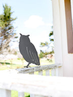 Metal Owl Garden Statue – Handmade Plasma Cut Steel, 11.5" Outdoor Decor