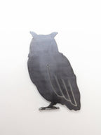 Metal Owl Garden Statue – Handmade Plasma Cut Steel, 11.5" Outdoor Decor