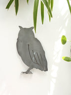 Metal Owl Garden Statue – Handmade Plasma Cut Steel, 11.5" Outdoor Decor