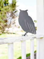 Metal Owl Garden Statue – Handmade Plasma Cut Steel, 11.5" Outdoor Decor
