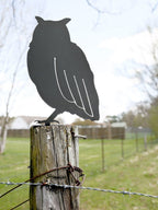 Metal Owl Garden Statue – Handmade Plasma Cut Steel, 11.5" Outdoor Decor