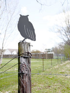 Metal Owl Garden Statue – Handmade Plasma Cut Steel, 11.5" Outdoor Decor