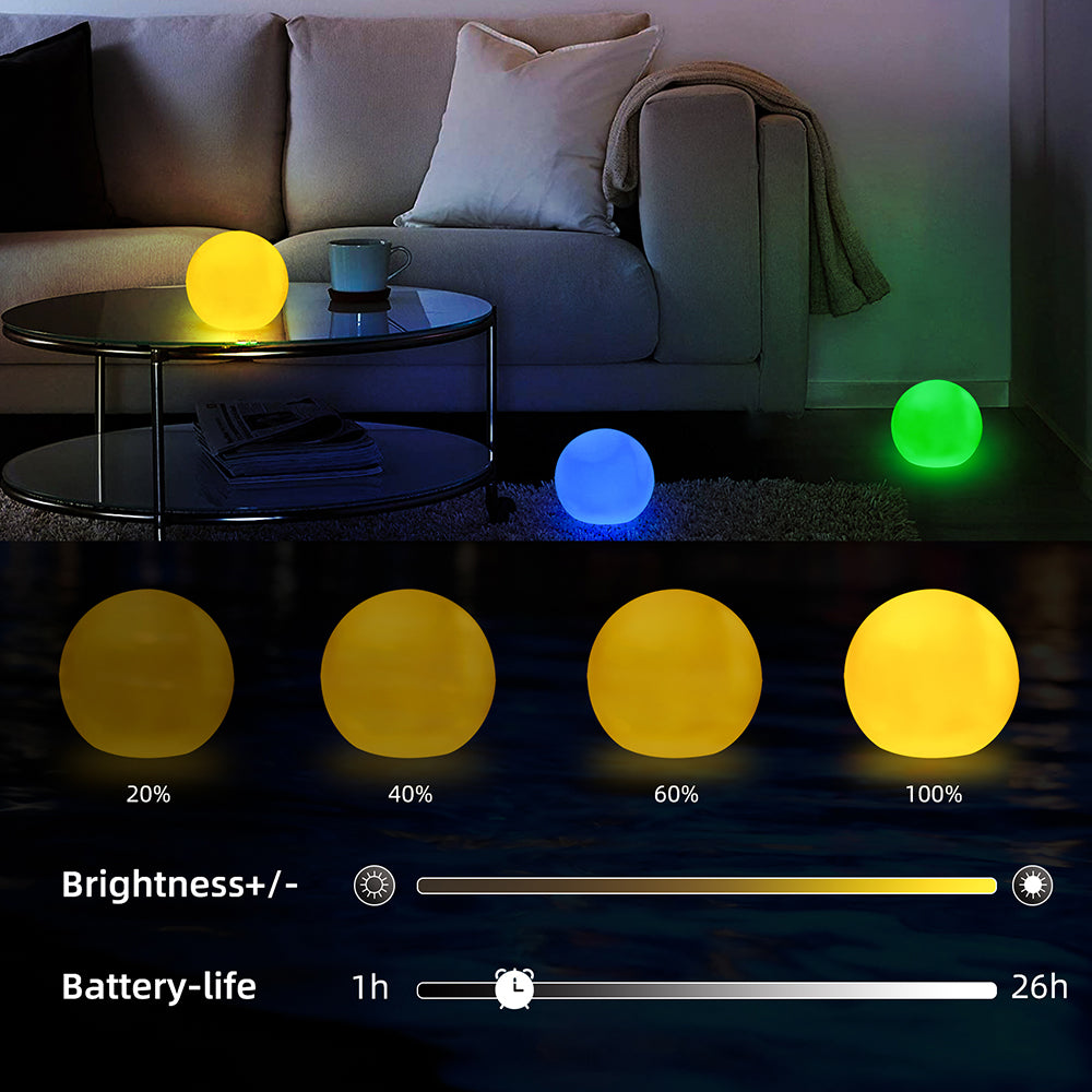 LED Glow Pool Ball Lights | 16 Colors, Waterproof, Remote Control – 6 Pack