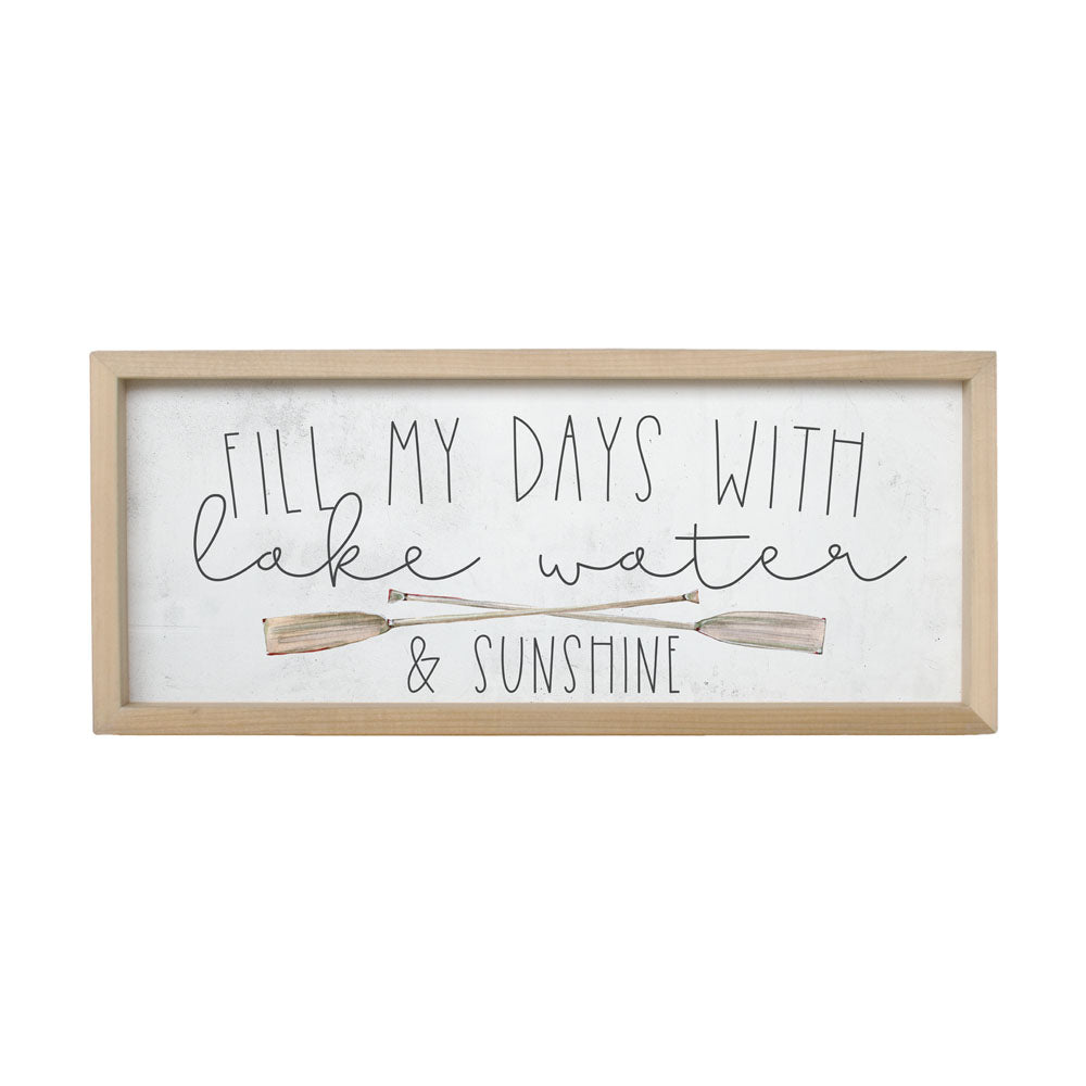 Fill My Days Farmhouse Wall Sign | 10" x 24" Wood Frame