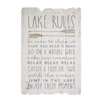 Lake Rules Wood Sign | Rustic Lake House Wall Decor