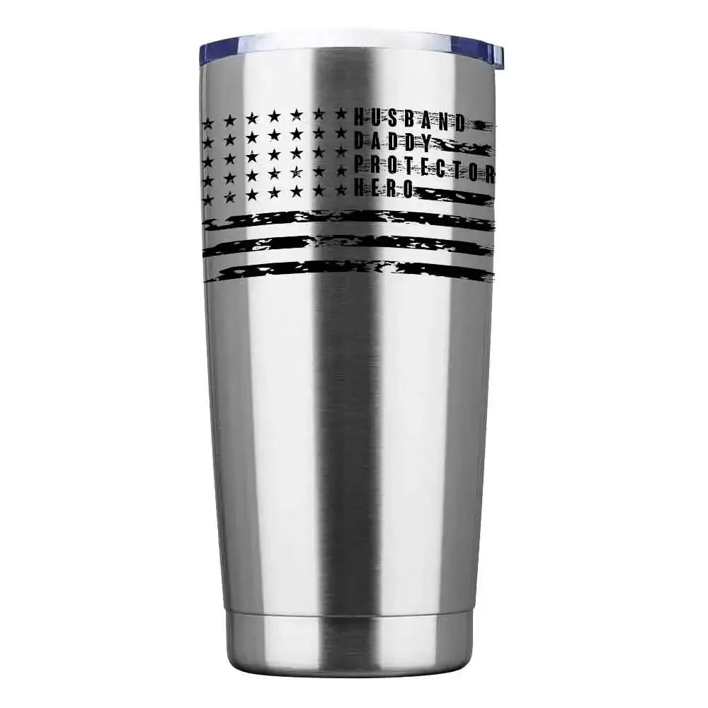 American Dad Flag Patriotic 20oz Tumbler | Father's Day & 4th of July Gift