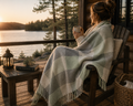 Classic Cotton Throw Blanket | Soft Plaid Blanket for Home & Cabin